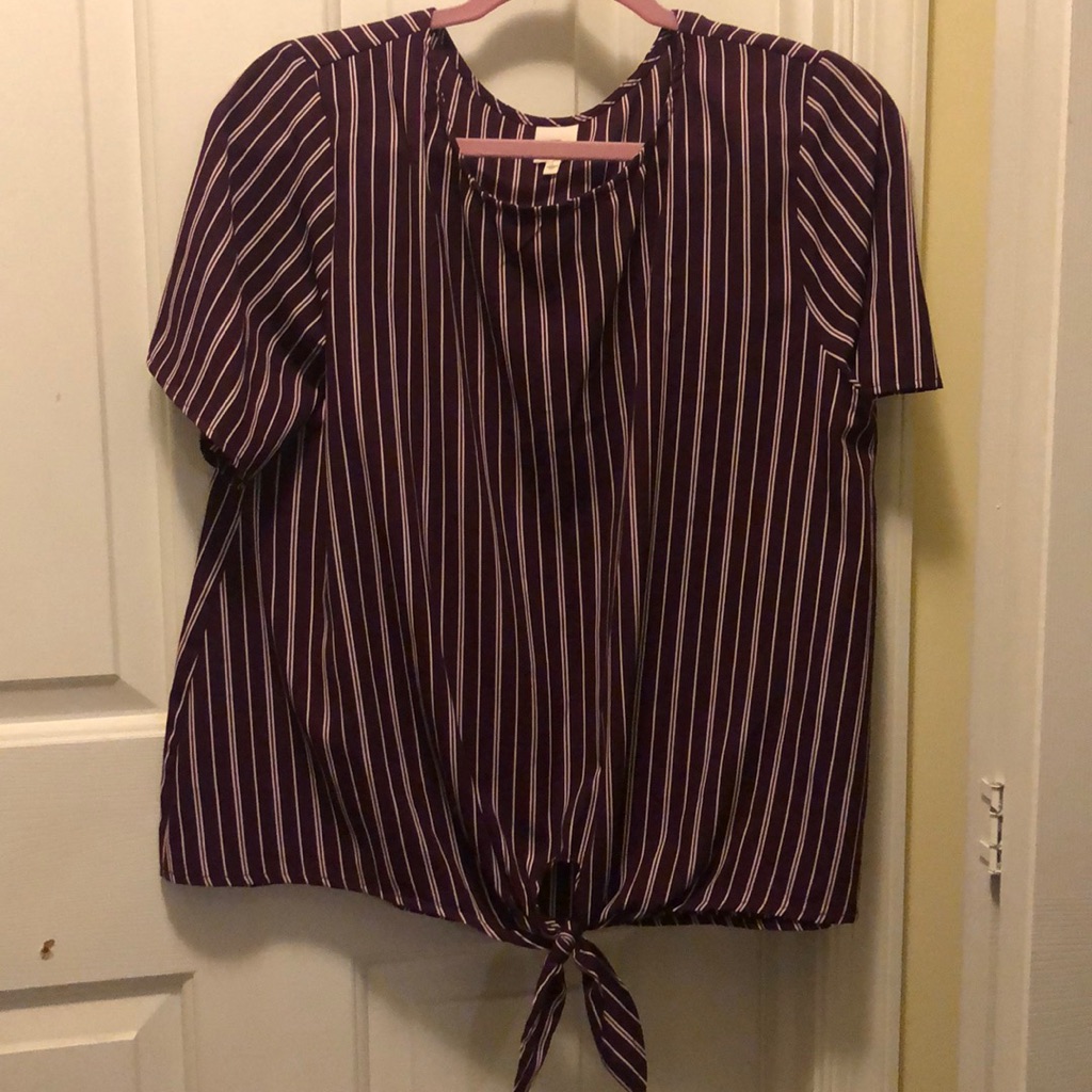Kaileigh Brand Tie Front Top